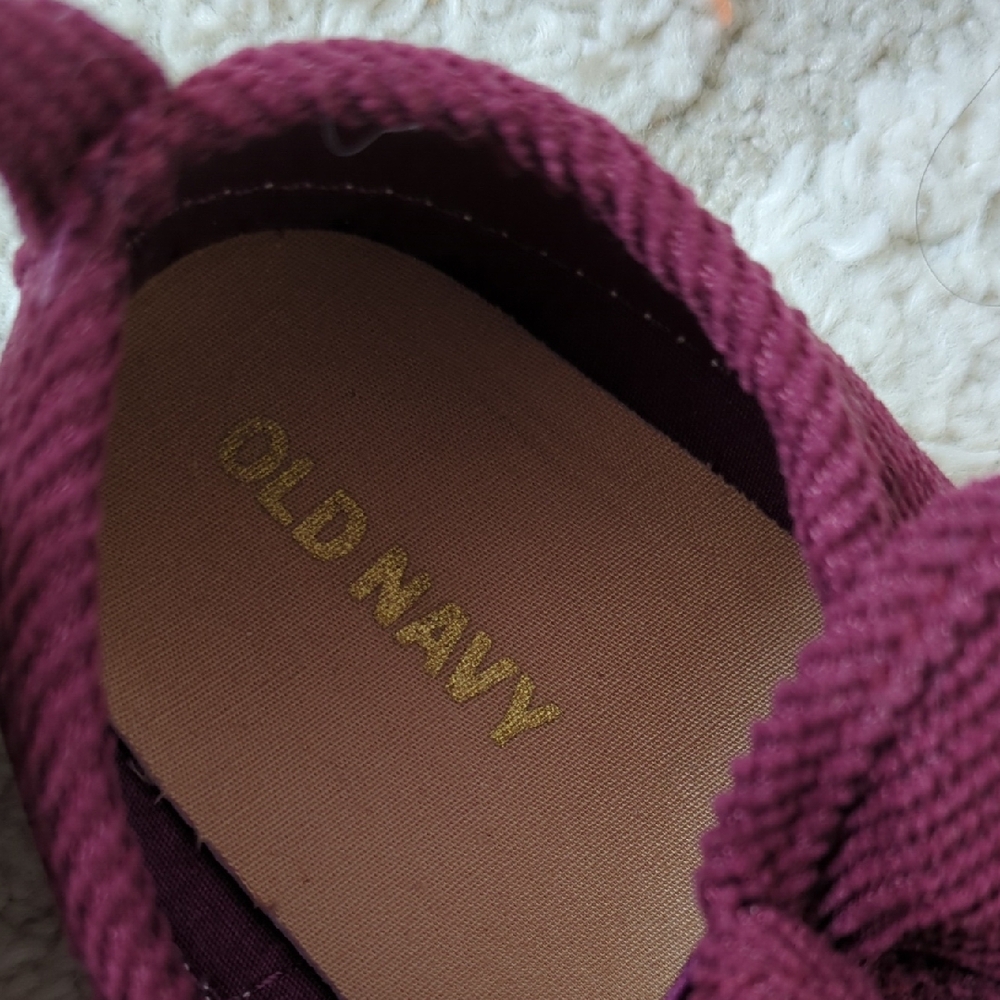 Kids Burgundy Corduroy Bow Shoes - Picture 3 of 5